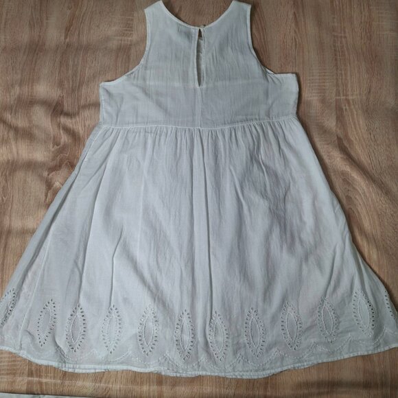 Old Navy Short White Cotton Eyelet Dress Size M Cotton Lined A-Line - Picture 9 of 14